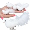 Ptaszki Białe Brokatowe 4szt KR1188 [30opak]